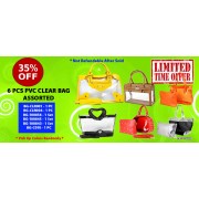 Discount Package: 35% off ( 6 PCS ) Assortment PVC Clear Bag - PROMO-PVC6
