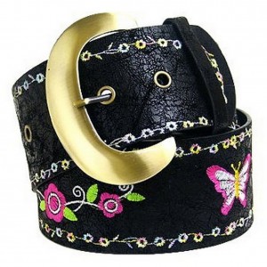 Belt - 12 PCS Butterfly Embroidered Belt - BLT-40037