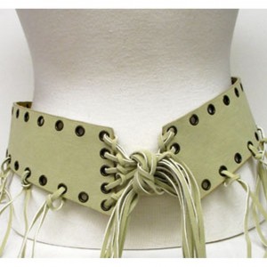 Belt - 12 PCS Faux Suede w/ Fringes - Taupe - BLT-KC14TP