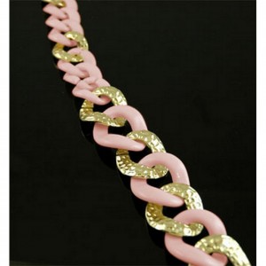 Belt - 12 PCS Chain Belt - Two Tone Links - Pink - BLT-T1367PK