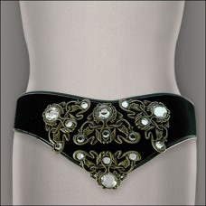 Belt - 12 PCS Velvet w/ Studded Belt - Black  - Size : M - BLT-TO30332B-M