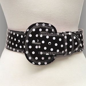 Belt - Polka Dots - Black - Size : S - BLT-TO40163BK-S