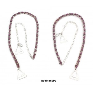 Bra Straps - 12 Pairs CNL Style Chain Strap - Purple - BS-HH165PL