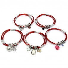Bracelet – 12 Charm Bracelets Assortment Sets - BR-HB016B-SI