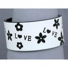 Bracelet – 12 PCS Overlayer Love Bangle - Acrylic - White Color - BR-OB00153WHT 