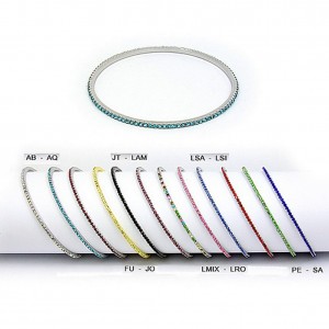 Bangle Bracelets - 12 PCS Rhinestone Bracelets - PE - Light Green – BR-WAB056B-PE