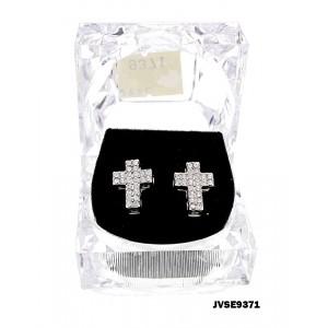 12-pair Cross Rhinetone Earrings - ER-JVSE9371