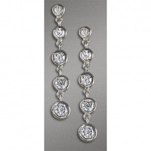 12-pair 925 Sterling Silver Earrings w/ CZ - Journey Collection - ER-PER8684CL