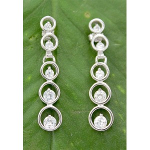 12-pair 925 Sterling Silver Earrings w/ CZ - Journey Collection - ER-PER86531CL