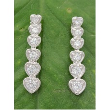 12-pair 925 Sterling Silver Earrings w/ CZ - 6-Heart - ER-PER8656CL