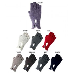 Gloves- 12-pair Knit Convertible Fingerless Gloves - GL-11KG025