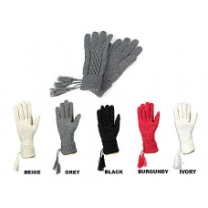 Gloves - 12-pair Knitted Gloves with Tassel - GL-CG-35