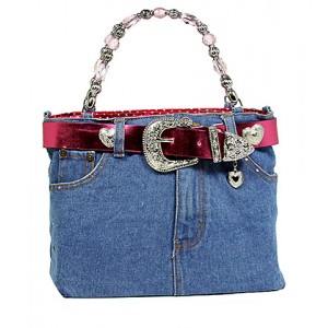 Denim Jean Purse w/ Belt Buckle - BG-BJ119MPK