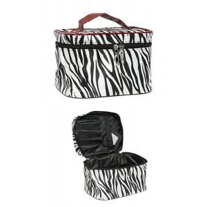 Cosmetic Purse - 12 PCS Zebra Print - BG-412ZE-BKRD