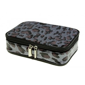 12-pc Set Cosmetic Purse - Pewter Leopard - BG-HM00005S