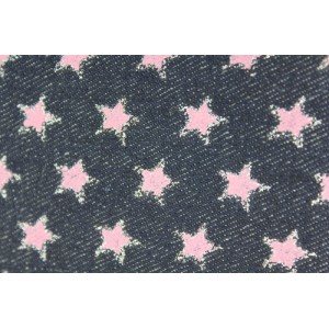 Denim Pink Star Cosmetic Bag - 12 PCS - BG-PI025CPK