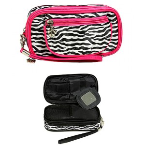 Cosmetic Purse - 12 PCS - Zebra Print - Hot Pink - BG-Z200HPK