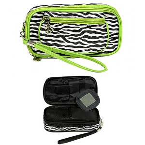 Cosmetic Purse - 12 PCS - Zebra Print - Lime - BG-Z200LM