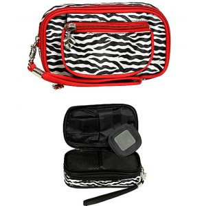 Cosmetic Purse - 12 PCS - Zebra Print - Red - BG-Z200RD