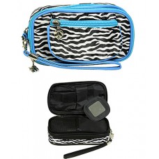 Cosmetic Purse - 12 PCS - Zebra Print - TQ BLUE -BG-Z200TQ