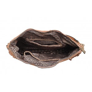 Hobo Bag w/ Genuine Leather Fringes - Brass - BG-A4111BS