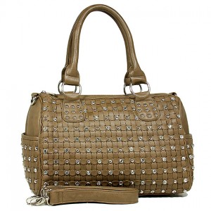 Kippy Group - Rhinestone & Metal Duffel Bags - Brown - BG-A4906BN