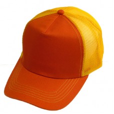 Trucker Cap – 12 PCS Cotton + Mesh Polyester - Orange - HT-748OG