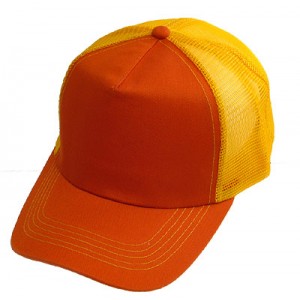 Trucker Cap – 12 PCS Cotton + Mesh Polyester - Orange - HT-748OG