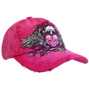 Embroidery Tattoo Cap – 12 PCS American (Washed Cotton) - Hot Pink - HT-BSA100HP