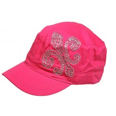 Military Cap – 12 PCS W/ Fleur de Lis Sign - Fuchsia - HT-CAP010FU