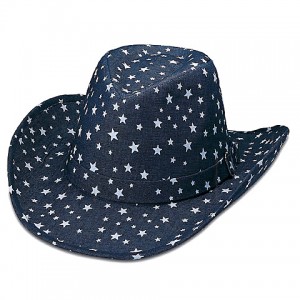 Cowboy Hats – 12 PCS Star Print Denim - HT-8908