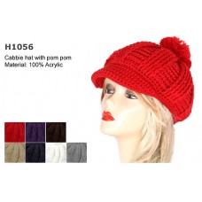 Cap – 12 PCS Knitted Beane W/ Pom Pom - HT-H1056