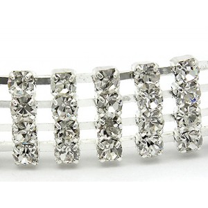 Headband - 12 PCS Four Rows Rhinestones Headband - HB-6319