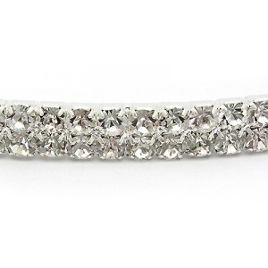 Headband - 12 PCS Two Rows Rhinestones Headband - HB-6581