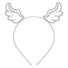 Headband - 12 PCS Angel Wings Rhinestones Headband - HB-71612CR-S