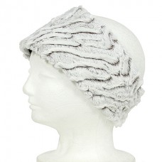 Headwraps / Neck Warmer – 12 PCS Faux Fur Wavy Print - White - HB-FWH-WT