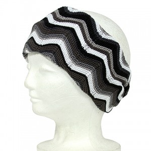 Headwraps / Neck Warmer – 12 PCS Knitted Zigzag Print - Gray - HB-YJ73GY