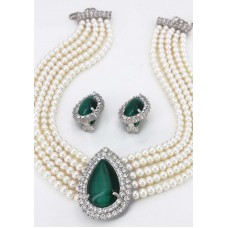 Necklace & Earrings Set – 12 Multi Chain Pearl NE+ER Set - NE-265GN