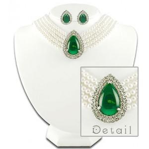 Necklace & Earrings Set – 12 Multi Chain Pearl NE+ER Set - NE-265GN