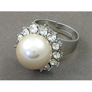 Gift set: 12 Pearl Necklace + Earring + Ring Set - NE-NS6072W