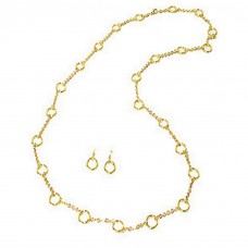 Necklace & Earrings Set – 12 Gold Chain Multi Loop Necklace & Earring Set - NE-CQN2331-1