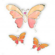 Necklace & Earrings Set – 12 Mother of Pearl Butterfly Pendant & Earrings Set - NE-MCE1155SP