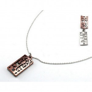 Necklace – 12 PCS Flip Top Lid Message Pendant Necklace - "Imagine Growth Dream"  - NE-MN4101B2T