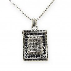 Necklace – 12 PCS Rectangle Austrian Crystal Necklace - Black - NE-P1066BK