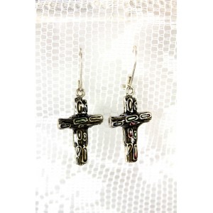 Necklace & Earrings Set – 12 Enamel Cross Charm Necklace & Earring Set  - NE-S6879LSBML