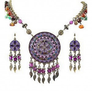 Necklace & Earrings Set – 12 Bohemian Beaded NE+ER Set - NE-WN244PL