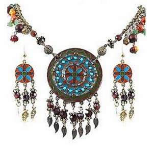 Necklace & Earrings Set – 12 Bohemian Beaded NE+ER Set - NE-WN244TQ