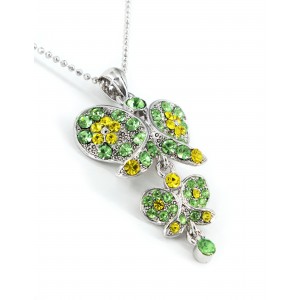 Necklace – 12 PCS Animal - Butterfly - Swarovski Crystal Butterfly Necklace - Green - NE-2370GN