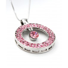 Necklace – 12 PCS Swarovski Crystal Necklace/ Loop - Pink -NE-2058PK