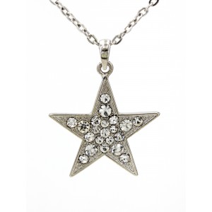 Necklace – 12 PCS Rhinestone Star Charms Necklaces - Clear -NE-JVSN8316CL